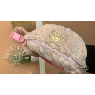 Umělá kožešina s tylem powder