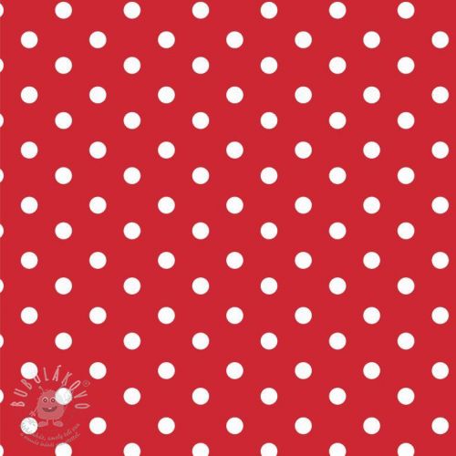 Bavlněná látka Dots red