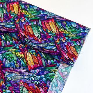 Viskóza RAYON POPLIN Colorful Patterns design B digital print