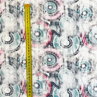 Viskóza RAYON POPLIN Patchwork pattern design B digital print