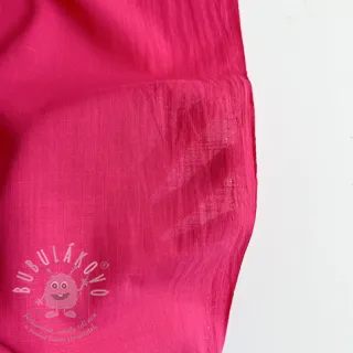 Bavlněná látka se lnem fuchsia