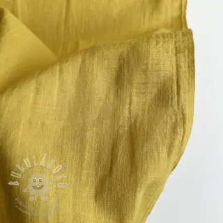 Bavlněná látka se lnem ochre