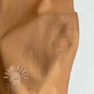 Bavlněná látka se lnem cognac