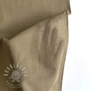Bavlněná látka se lnem taupe