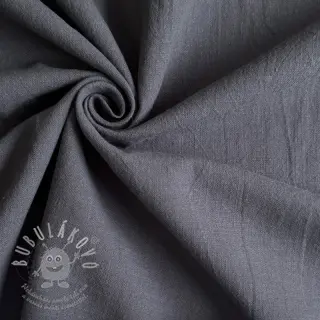 Bavlněná látka se lnem dark grey