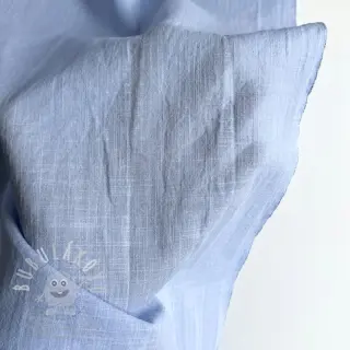 Bavlněná látka se lnem light blue