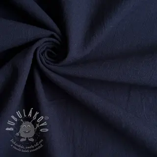 Bavlněná látka se lnem dark blue