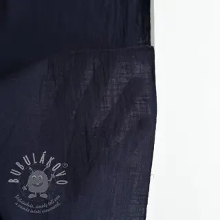 Bavlněná látka se lnem dark blue