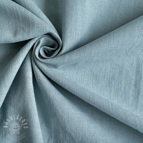 Levně Bavlněná látka se lnem old blue