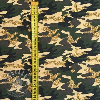 Úplet Shimmering camouflage brown digital print