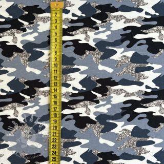 Úplet Shimmering camouflage blue digital print