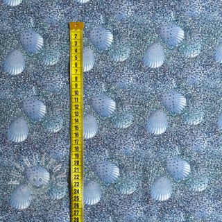 Úplet Shimmer shell blue digital print