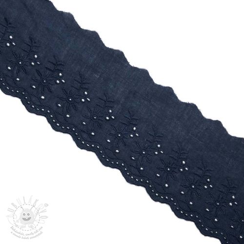 Krajka Double flower dark blue