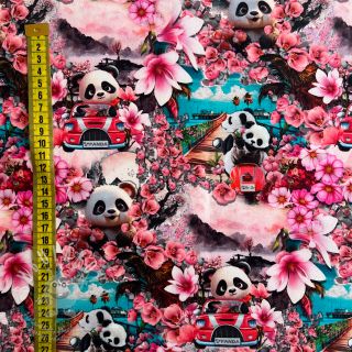 Dekorační látka KIDS BACKPACK Sakura Panda PANEL