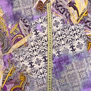 Úplet VISCOSE LYCRA Ditile patchwork pink digital print