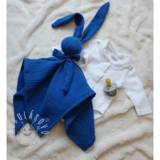Dvojitá gázovina/mušelín cobalt