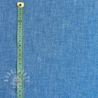 Len s bavlnou Fishbone cobalt