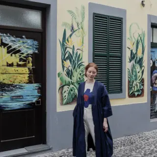 Bavlněný popelín navy