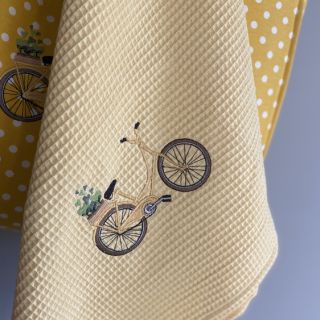 Bavlna s vaflovou vazbou soft yellow