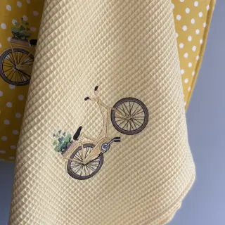 Bavlna s vaflovou vazbou soft yellow