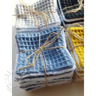 Bavlna s vaflovou vazbou blue