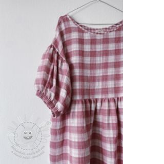 Dvojitá gázovina/mušelín Double sided CHECKS MINI mauve