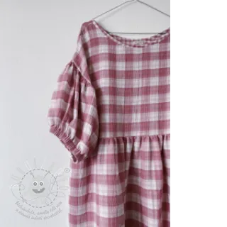 Dvojitá gázovina/mušelín Double sided CHECKS MINI mauve