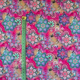 Úplet Floral mandala pink digital print
