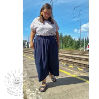 Viskóza se lnem CRINCLE navy