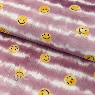 Dvojitá gázovina/mušelín Happy faces blush digital print