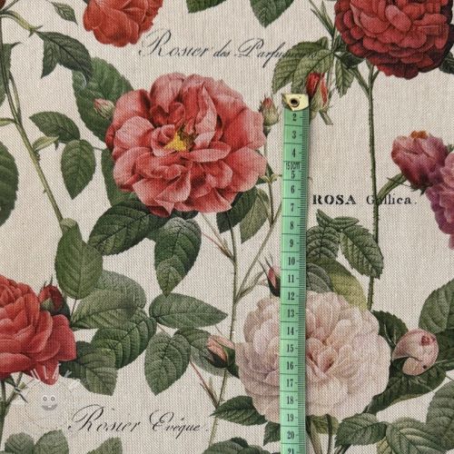 Dekorační látka Linenlook premium Vintage Rose Garden digital print