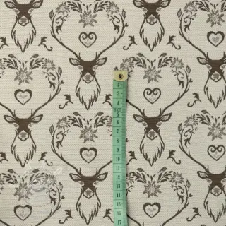 Dekorační látka jacquard DOUBLE FACE Landhaus Deer Heart taupe