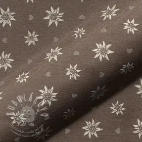 Dekorační látka jacquard DOUBLE FACE Landhaus Edelweiss taupe