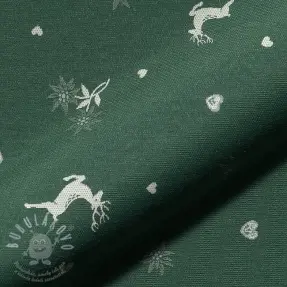 Dekorační látka jacquard DOUBLE FACE Landhaus Mixed Icon forest green