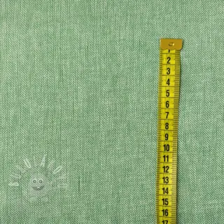 Len s bavlnou Fishbone green