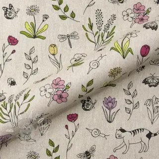 Dekorační látka Linenlook Spring Doodle Time