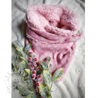 Dvojitá gázovina/mušelín JACQUARD Dots pink