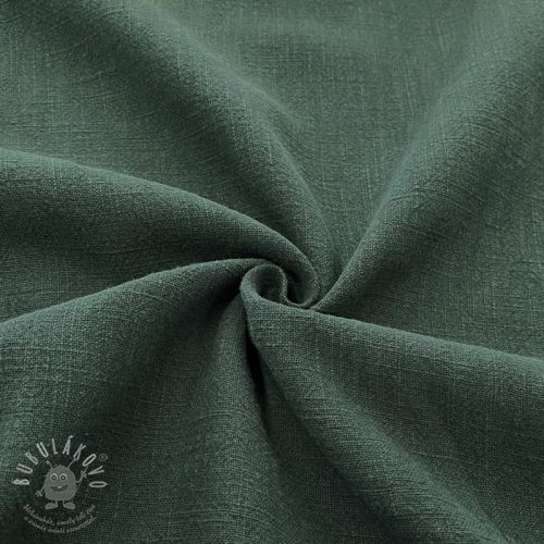 Levně Len předepraný STONEWASHED dark green