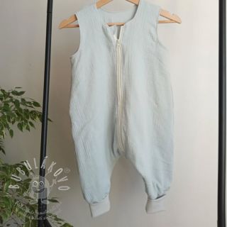Dvojitá gázovina/mušelín baby blue ORGANIC