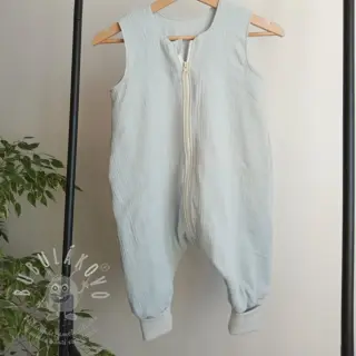 Dvojitá gázovina/mušelín baby blue ORGANIC