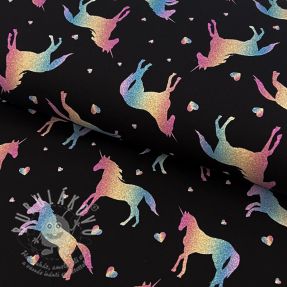 Úplet Unicorns parade black digital print