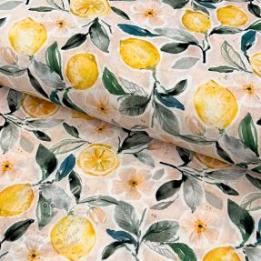 Dvojitá gázovina/mušelín Fresh lemons digital print
