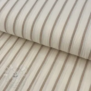 Dvojitá gázovina/mušelín YARN DYED Thin strip beige
