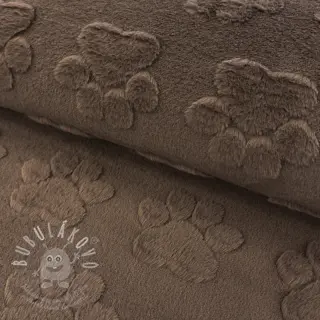 Fleece Paw prints brown