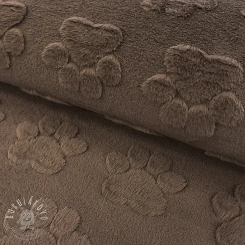 Levně Fleece Paw prints brown