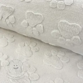 Fleece Paw prints ecru