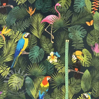 Dekorační látka premium Tropical jungle bird digital print
