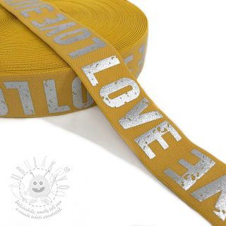 Guma hladká 3,5 cm LOVE ochre