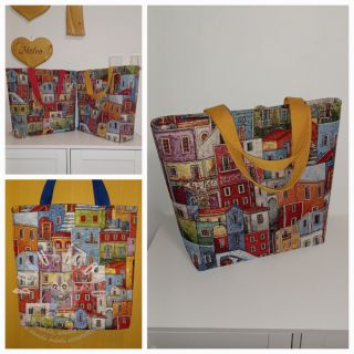 Dekorační látka GOBELIN PREMIUM Happy colourful village