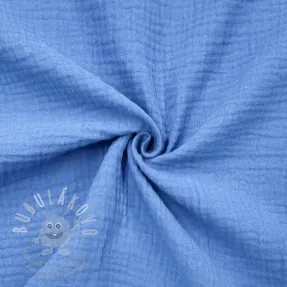 Dvojitá gázovina/mušelín royal blue ORGANIC